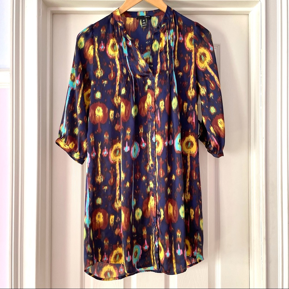 Aqua Button Dress